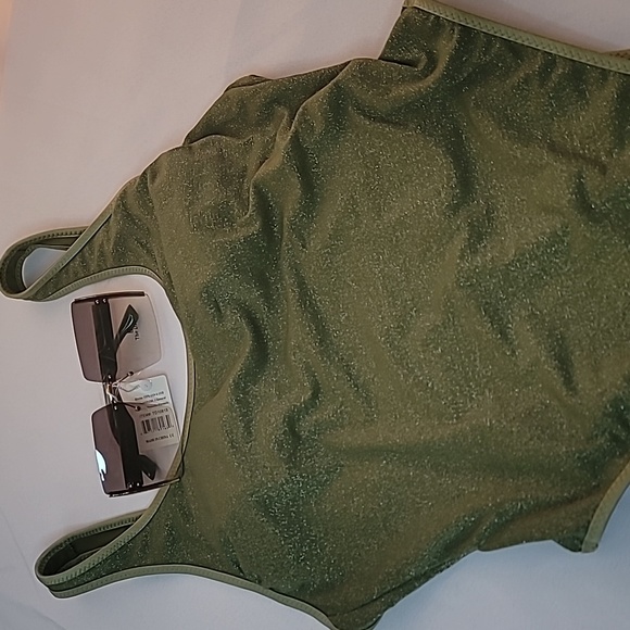 NWT Fe Noel X Target Dark Olive Metallic Swimsuit + NWT The Day Fashion Sunglass - Picture 4 of 16